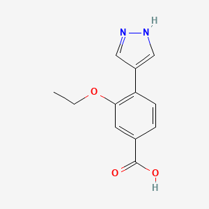 molecular formula C12H12N2O3 B1406548 3-Ethoxy-4-(1H-pyrazol-4-yl)benzoic acid CAS No. 2204053-48-3