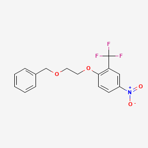 molecular formula C16H14F3NO4 B1406550 1-(2-(苄氧基)乙氧基)-4-硝基-2-(三氟甲基)苯 CAS No. 1627856-98-7