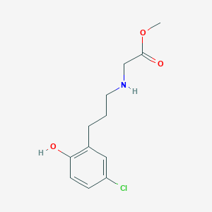 molecular formula C12H16ClNO3 B1406551 Methyl 2-((3-(5-chloro-2-hydroxyphenyl)propyl)amino)acetate CAS No. 1629041-82-2