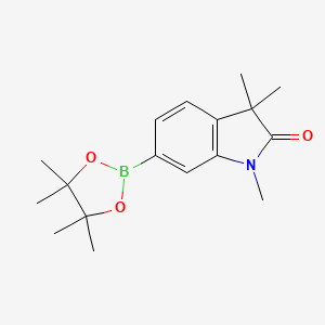 molecular formula C17H24BNO3 B1406559 1,3,3-三甲基-6-(4,4,5,5-四甲基-1,3,2-二氧杂硼环丁-2-基)吲哚-2-酮 CAS No. 1491167-08-8