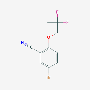 molecular formula C10H8BrF2NO B1406561 5-Bromo-2-(2,2-difluoropropoxy)benzonitrile CAS No. 1627692-43-6