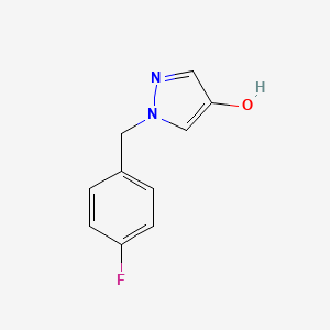 molecular formula C10H9FN2O B1406563 1-[(4-氟苯基)甲基]-1H-吡唑-4-醇 CAS No. 1595608-37-9