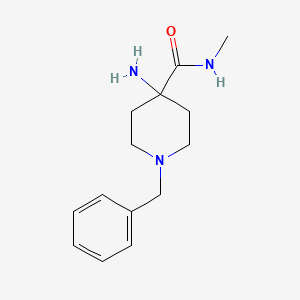 molecular formula C14H21N3O B1406567 4-Amino-1-benzyl-N-methylpiperidine-4-carboxamide CAS No. 1823404-37-0