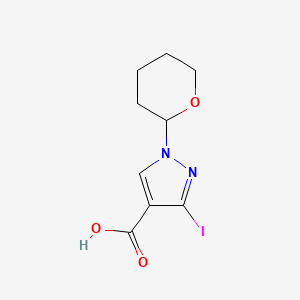 molecular formula C9H11IN2O3 B1406572 3-Iodo-1-(tetrahydro-pyran-2-yl)-1H-pyrazole-4-carboxylic acid CAS No. 1627924-17-7