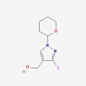 molecular formula C9H13IN2O2 B1406573 [3-Iodo-1-(tetrahydropyran-2-yl)-1H-pyrazol-4-yl]-methanol CAS No. 1627924-18-8