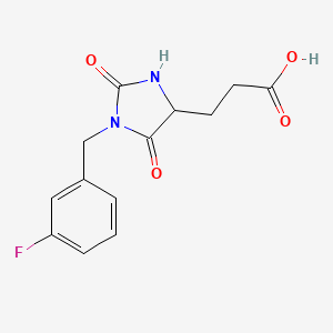 3-[1-(3-Fluorobenzyl)-2,5-dioxoimidazolidin-4-yl]propanoic acid