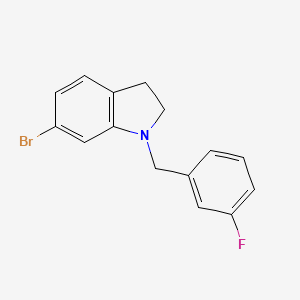 molecular formula C15H13BrFN B1406579 6-Bromo-1-(3-fluorobenzyl)indoline CAS No. 1627971-54-3