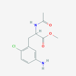 molecular formula C12H15ClN2O3 B1406580 甲基3-(5-氨基-2-氯苯基)-2-乙酰胺基丙酸酯 CAS No. 1631735-27-7