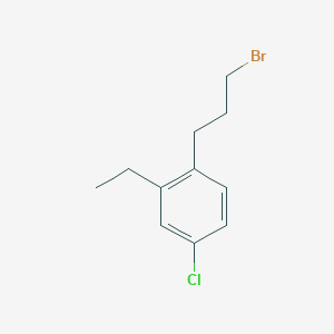 molecular formula C11H14BrCl B14065836 1-(3-Bromopropyl)-4-chloro-2-ethylbenzene 