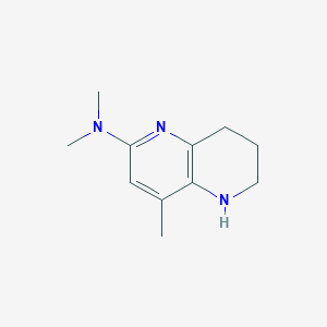 molecular formula C11H17N3 B1406587 N,N,4-三甲基-5,6,7,8-四氢-1,5-萘啶-2-胺 CAS No. 1820639-00-6