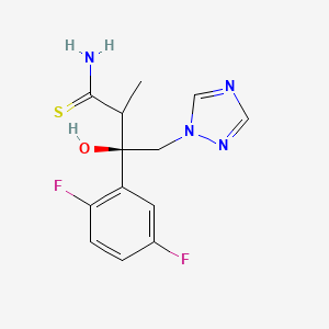 molecular formula C13H14F2N4OS B14065882 (3R)-3-(2,5-difluorophenyl)-3-hydroxy-2-methyl-4-(1,2,4-triazol-1-yl)butanethioamide 