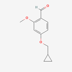 molecular formula C12H14O3 B1406590 4-(环丙基甲氧基)-2-甲氧基苯甲醛 CAS No. 1289262-88-9