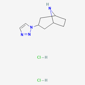 molecular formula C9H16Cl2N4 B1406591 3-(1H-1,2,3-三唑-1-基)-8-氮杂双环[3.2.1]辛烷盐酸盐 CAS No. 2034157-37-2