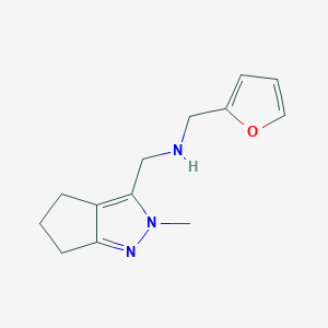 molecular formula C13H17N3O B1406598 1-(furan-2-yl)-N-((2-methyl-2,4,5,6-tetrahydrocyclopenta[c]pyrazol-3-yl)methyl)methanamine CAS No. 1949816-33-4