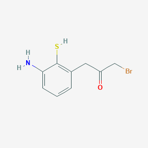 molecular formula C9H10BrNOS B14065986 1-(3-Amino-2-mercaptophenyl)-3-bromopropan-2-one 