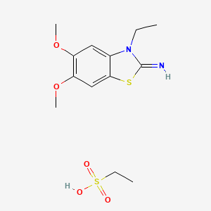 molecular formula C13H20N2O5S2 B1406599 3-ethyl-5,6-dimethoxybenzo[d]thiazol-2(3H)-imine ethanesulfonate CAS No. 2034155-55-8