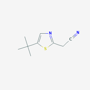 molecular formula C9H12N2S B1406600 2-(5-叔丁基-1,3-噻唑-2-基)乙腈 CAS No. 1803610-05-0