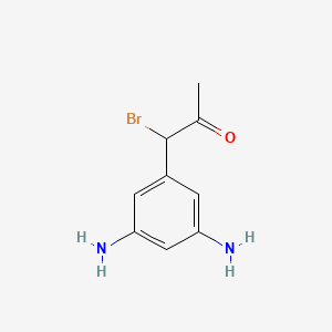 molecular formula C9H11BrN2O B14066060 1-Bromo-1-(3,5-diaminophenyl)propan-2-one 