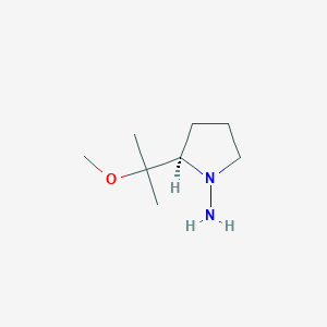 molecular formula C8H18N2O B14066090 (R)-2-(2-methoxypropan-2-yl)pyrrolidin-1-amine 