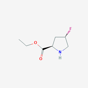 molecular formula C7H12FNO2 B1406610 (2R,4S)-4-氟代吡咯烷-2-羧酸乙酯 CAS No. 1523530-67-7