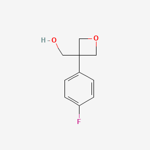 molecular formula C10H11FO2 B1406611 (3-(4-Fluorophenyl)oxetan-3-yl)methanol CAS No. 1378472-32-2