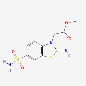 molecular formula C10H11N3O4S2 B1406620 methyl 2-(2-imino-6-sulfamoylbenzo[d]thiazol-3(2H)-yl)acetate CAS No. 941866-77-9