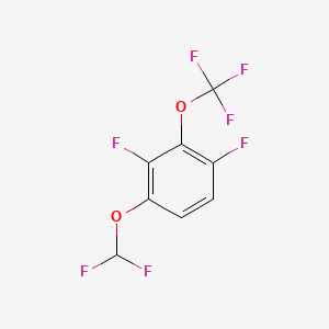 molecular formula C8H3F7O2 B14066224 1,3-Difluoro-4-difluoromethoxy-2-(trifluoromethoxy)benzene 