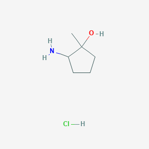 molecular formula C6H14ClNO B14066323 2-Amino-1-methylcyclopentanol hydrochloride 