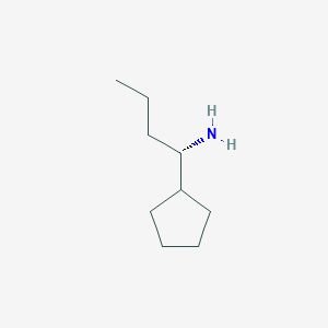 molecular formula C9H19N B14066351 (1S)-1-Cyclopentylbutan-1-amine 