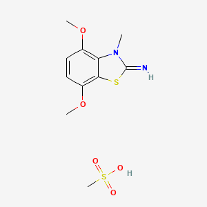 molecular formula C11H16N2O5S2 B1406638 4,7-dimethoxy-3-methylbenzo[d]thiazol-2(3H)-imine methanesulfonate CAS No. 2034155-39-8