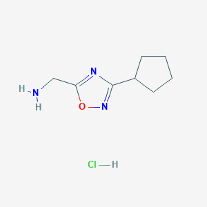 (3-Cyclopentyl-1,2,4-oxadiazol-5-yl)methanamine hydrochloride