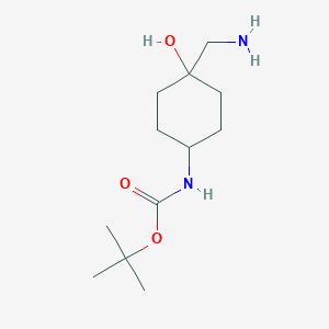 molecular formula C12H24N2O3 B1406652 1,1-Dimethylethyl [cis-4-(aminomethyl)-4-hydroxycyclohexyl]carbamate CAS No. 1223579-92-7