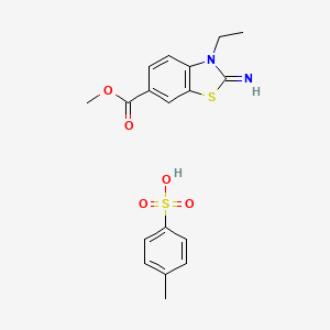 molecular formula C18H20N2O5S2 B1406655 Methyl 3-ethyl-2-imino-2,3-dihydrobenzo[d]thiazole-6-carboxylate 4-methylbenzenesulfonate CAS No. 2034154-17-9