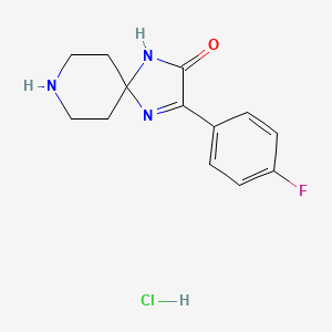 molecular formula C13H15ClFN3O B1406658 3-(4-Fluorophenyl)-1,4,8-triazaspiro[4.5]dec-3-en-2-one hydrochloride CAS No. 1820741-03-4