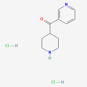 molecular formula C11H16Cl2N2O B1406669 哌啶-4-基（吡啶-3-基）甲酮二盐酸盐 CAS No. 416852-57-8