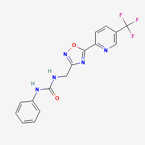 molecular formula C16H12F3N5O2 B1406681 1-Phenyl-3-[5'-(5''-(trifluoromethyl)pyridin-2''-yl)--[1',2',4']oxadiazol-3'-ylmethyl]urea CAS No. 1311279-07-8