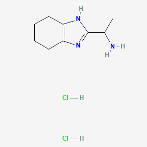 molecular formula C9H17Cl2N3 B1406690 1-(4,5,6,7-tetrahydro-1H-benzo[d]imidazol-2-yl)ethan-1-amine dihydrochloride CAS No. 1820649-49-7