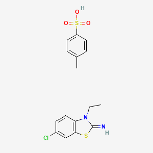 molecular formula C16H17ClN2O3S2 B1406698 6-氯-3-乙基苯并[d]噻唑-2(3H)-亚胺 4-甲苯磺酸盐 CAS No. 2034157-11-2