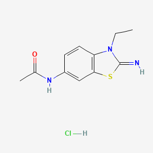 molecular formula C11H14ClN3OS B1406699 N-(3-乙基-2-亚氨基-2,3-二氢苯并[d]噻唑-6-基)乙酰胺盐酸盐 CAS No. 2034154-25-9
