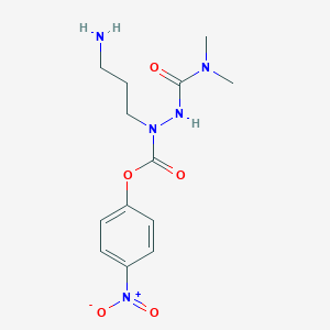 molecular formula C13H19N5O5 B140670 N-(alpha)-(N,N-Dimethylcarbamoyl)-alpha-azaornithine 4-nitrophenyl ester CAS No. 142181-98-4
