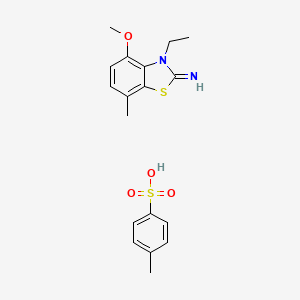 molecular formula C18H22N2O4S2 B1406700 3-乙基-4-甲氧基-7-甲基苯并[d]噻唑-2(3H)-亚胺 4-甲基苯磺酸盐 CAS No. 2034154-92-0