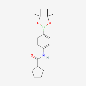 molecular formula C18H26BNO3 B1406703 N-[4-(4,4,5,5-tetramethyl-1,3,2-dioxaborolan-2-yl)phenyl]cyclopentanecarboxamide CAS No. 799293-93-9