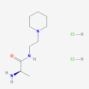 molecular formula C10H23Cl2N3O B1406713 (2R)-2-amino-N-[2-(piperidin-1-yl)ethyl]propanamide dihydrochloride CAS No. 1807938-17-5