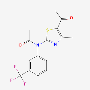 molecular formula C15H13F3N2O2S B1406715 N-(5-acetyl-4-methyl-1,3-thiazol-2-yl)-N-[3-(trifluoromethyl)phenyl]acetamide CAS No. 2060498-12-4