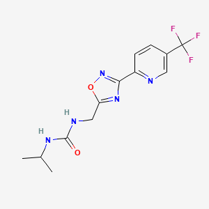 molecular formula C13H14F3N5O2 B1406721 1-Isopropyl-3-[3'-(5''-(trifluoromethyl)pyridin-2''-yl)--[1',2',4']oxadiazol-5'-ylmethyl]urea CAS No. 1311280-19-9