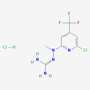 (E)-2-Chloro-6-(2-diaminomethylidene-1-methylhydrazinyl)-4-(trifluoromethyl)pyridine hydrochloride