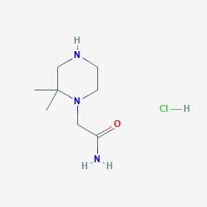 molecular formula C8H18ClN3O B1406726 2-(2,2-二甲基哌嗪-1-基)乙酰胺盐酸盐 CAS No. 1148003-49-9