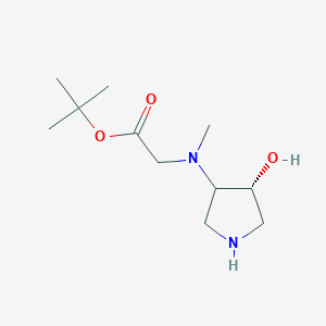 molecular formula C11H22N2O3 B1406729 叔丁基 2-{[(4R)-4-羟基吡咯烷-3-基](甲基)氨基}乙酸酯 CAS No. 1705577-05-4