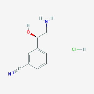 molecular formula C9H11ClN2O B1406730 3-[(1R)-2-amino-1-hydroxyethyl]benzonitrile hydrochloride CAS No. 1807934-04-8