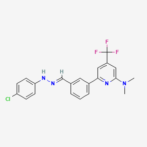 molecular formula C21H18ClF3N4 B1406731 (6-{3-[(4-Chloro-phenyl)-hydrazonomethyl]-phenyl}-4-trifluoromethyl-pyridin-2-yl)-dimethyl-amine CAS No. 1311283-91-6